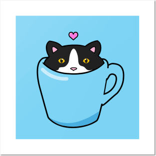 Cat Valentines day tuxedo cat Posters and Art